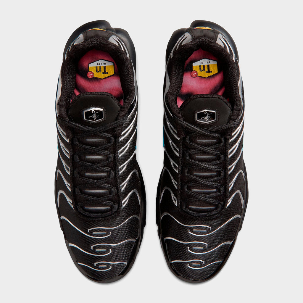 Men's Nike Air Max Plus Premium Casual Shoes - Black/Chrome/Gamma Blue - view 5