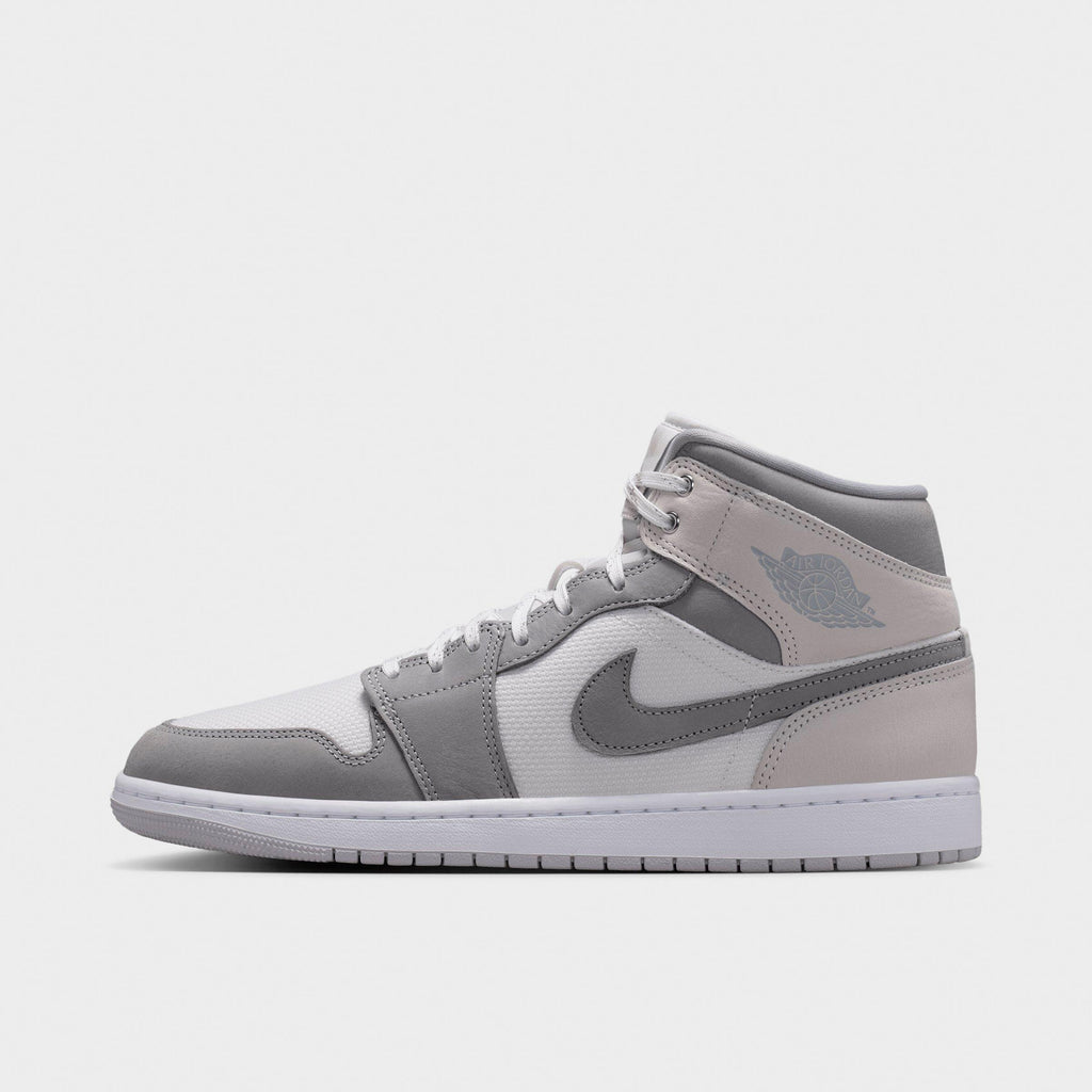 Men's Air Jordan Retro 1 Mid SE Casual Shoes -  Summit White/Phantom/Sail/Light Smoke Grey