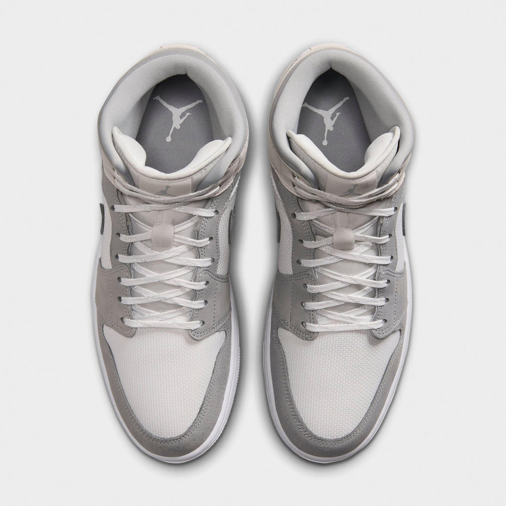 Men's Air Jordan Retro 1 Mid SE Casual Shoes -  Summit White/Phantom/Sail/Light Smoke Grey - view 5