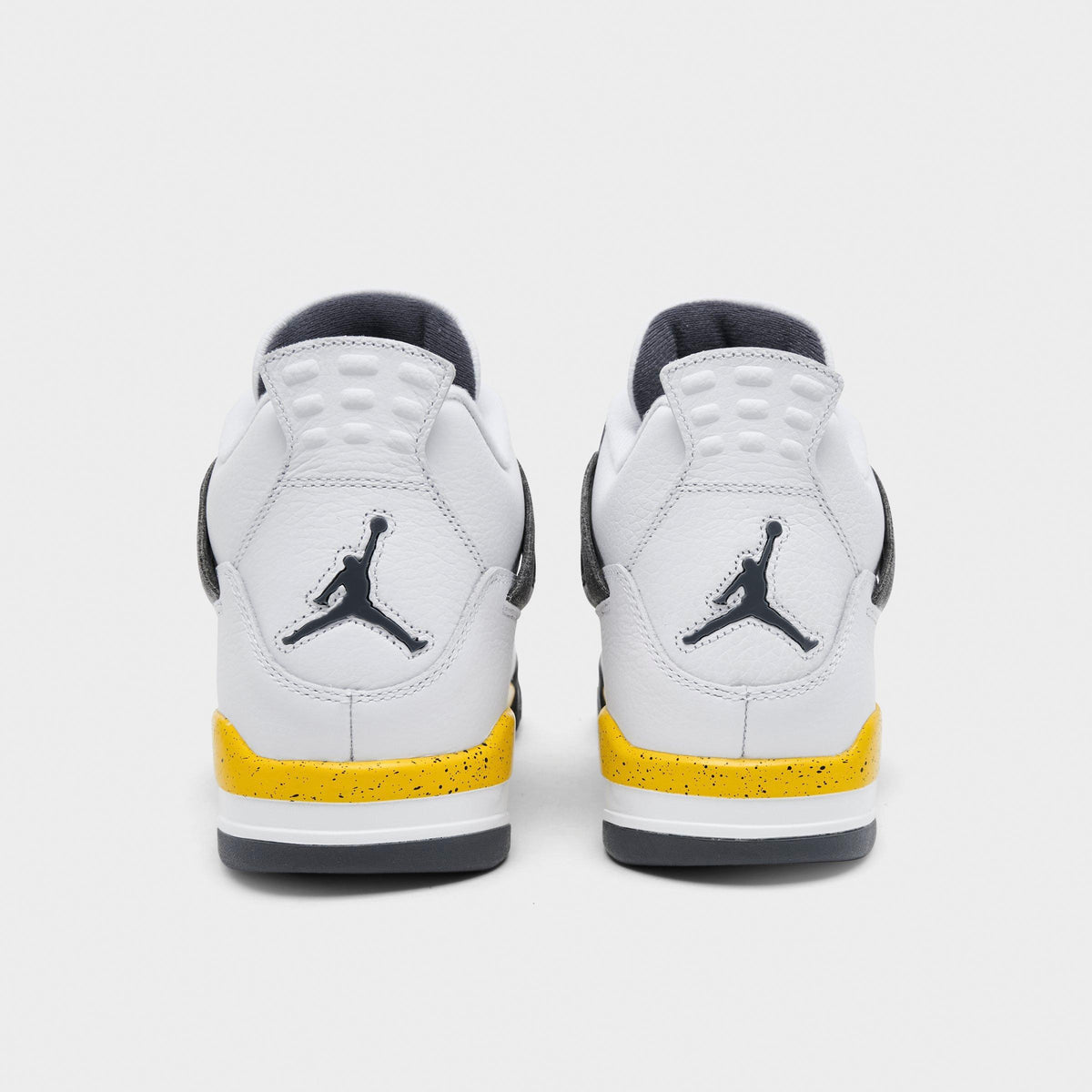 Men's Air Jordan Retro 4 Basketball Shoes - White/Dark Blue Grey/Black/Tour Yellow - view 4