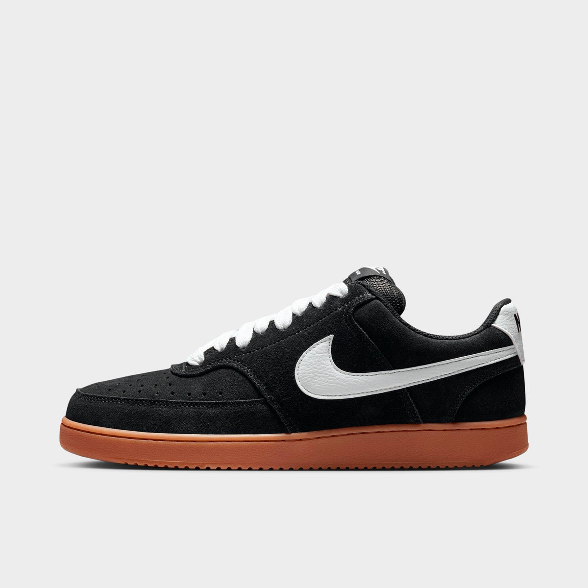Men's Nike Court Vision Low FL Casual Shoes - Black/Gum Medium Brown/White