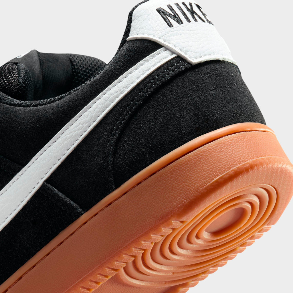 Men's Nike Court Vision Low FL Casual Shoes - Black/Gum Medium Brown/White - view 3