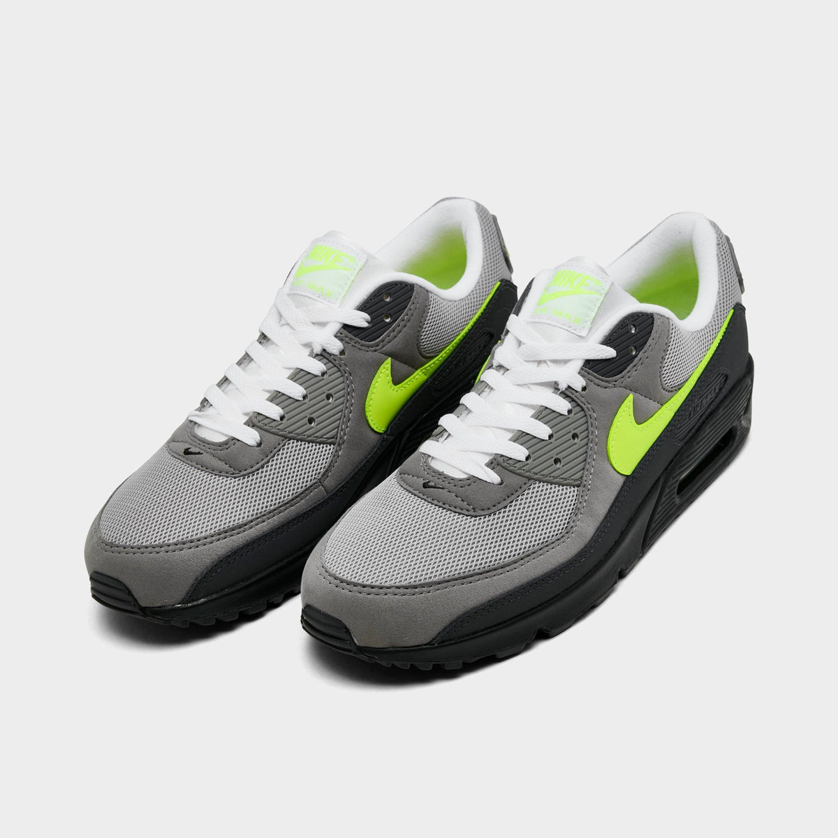 Men's Nike Air Max 90 Casual Shoes - Black/Neon Yellow/Anthracite/Light Charcoal/Pearl Grey/White - view 2