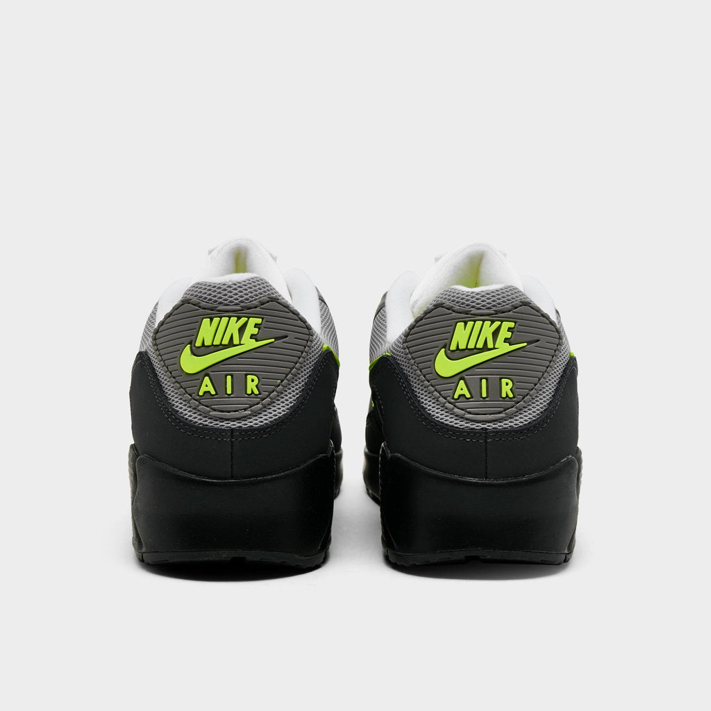 Men's Nike Air Max 90 Casual Shoes - Black/Neon Yellow/Anthracite/Light Charcoal/Pearl Grey/White - view 4