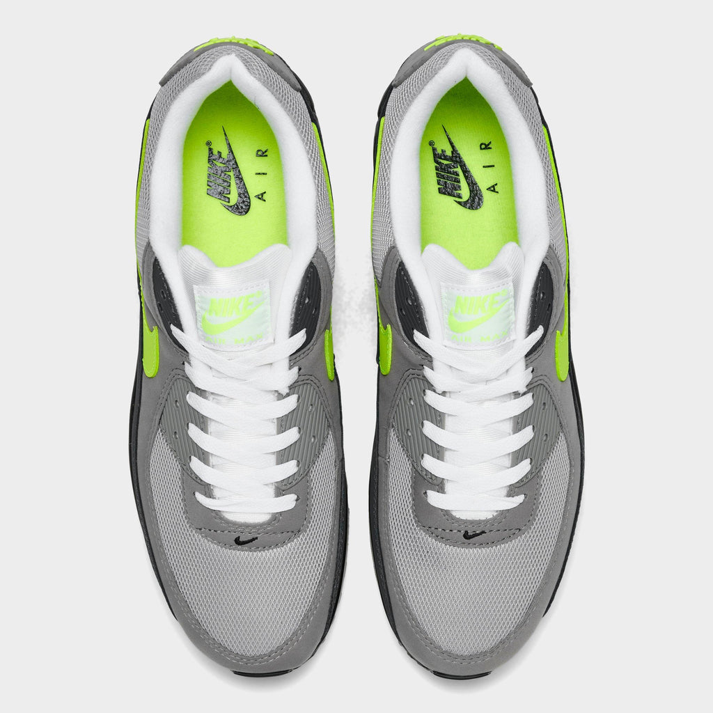 Men's Nike Air Max 90 Casual Shoes - Black/Neon Yellow/Anthracite/Light Charcoal/Pearl Grey/White - view 5