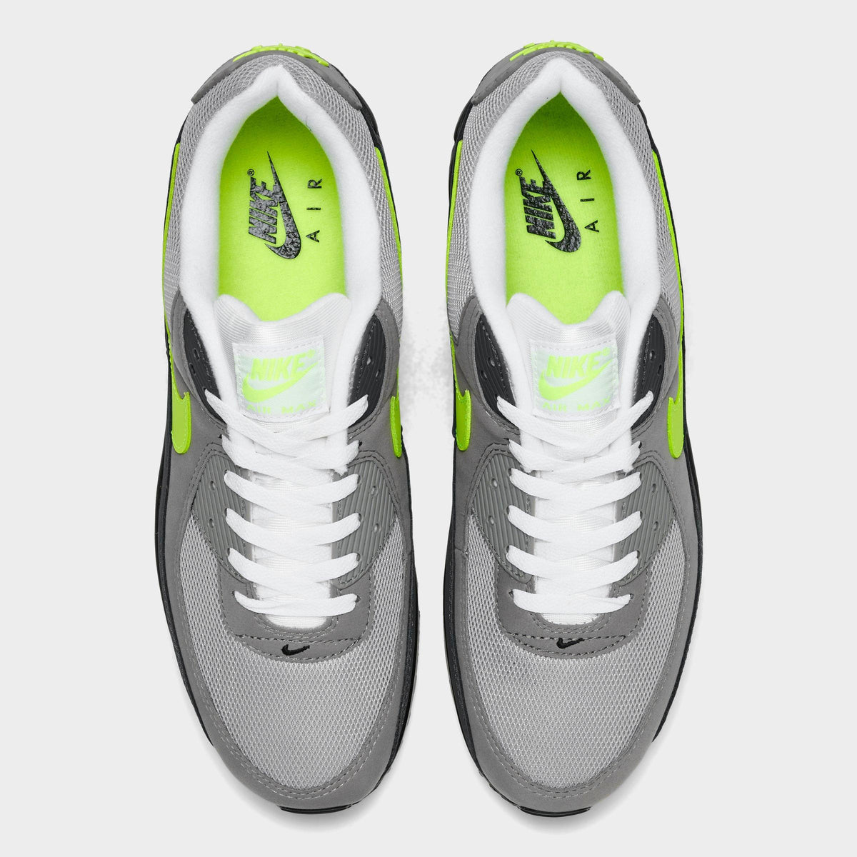 Men's Nike Air Max 90 Casual Shoes - Black/Neon Yellow/Anthracite/Light Charcoal/Pearl Grey/White - view 5