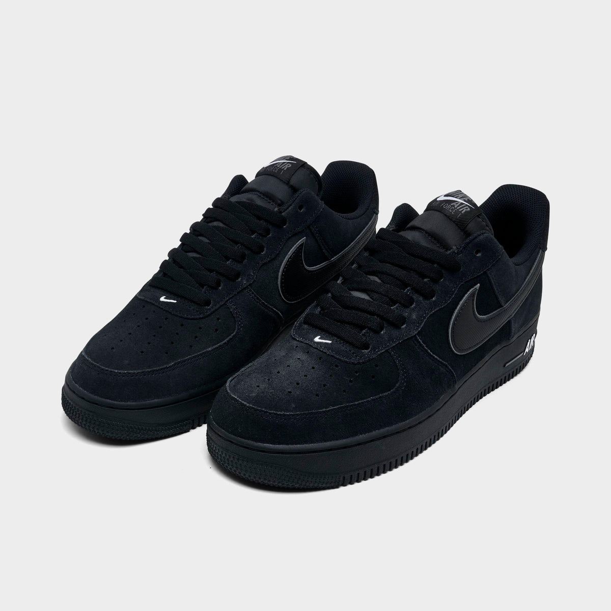 Men's Nike Air Force 1 '07 LV8 Casual Shoes - Black/Black/Iron Grey/White - view 2
