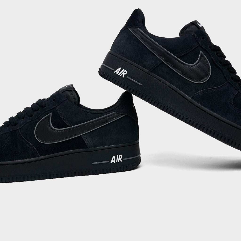 Men's Nike Air Force 1 '07 LV8 Casual Shoes - Black/Black/Iron Grey/White - view 3