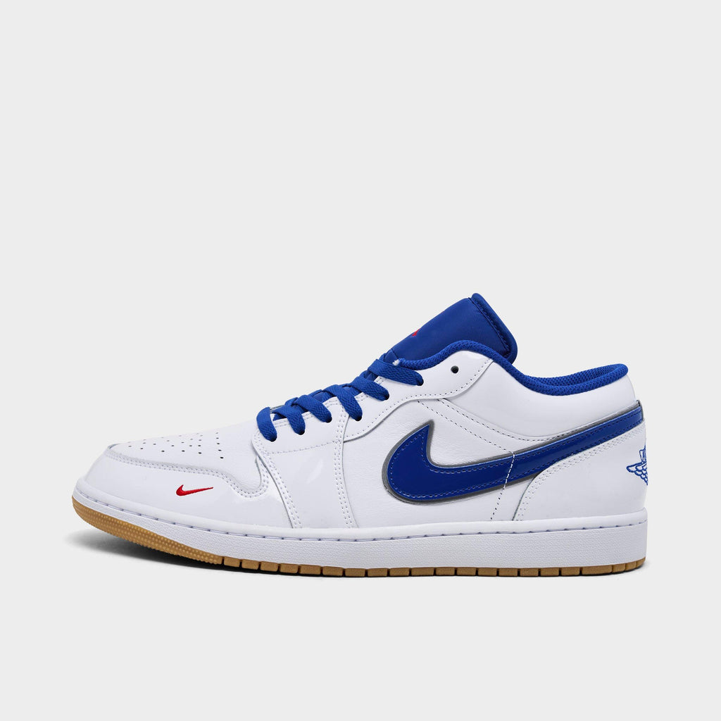 Men's Air Jordan Retro 1 Low SE Casual Shoes - White/Old Royal/Gum Yellow/University Red