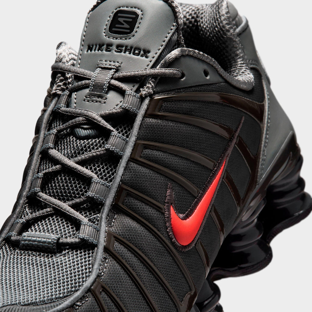 Men's Nike Shox TL Casual Shoes - Smoke Grey/Medium Ash/Anthracite/Bright Crimson - view 3
