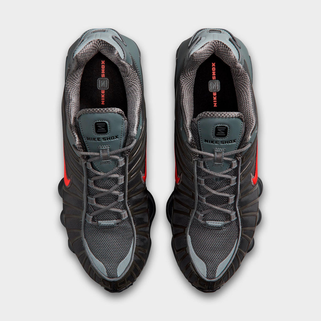 Men's Nike Shox TL Casual Shoes - Smoke Grey/Medium Ash/Anthracite/Bright Crimson - view 5