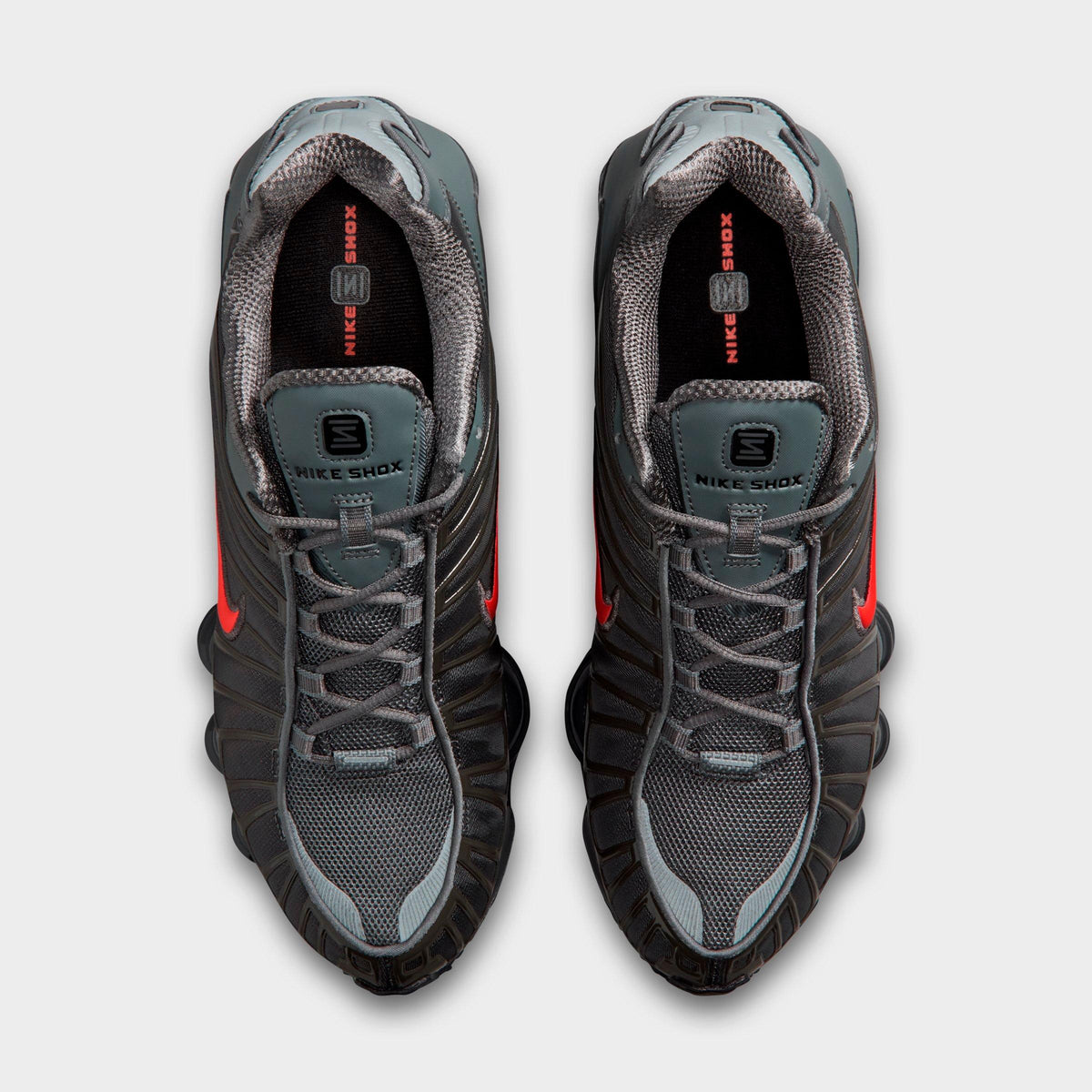 Men's Nike Shox TL Casual Shoes - Smoke Grey/Medium Ash/Anthracite/Bright Crimson - view 5