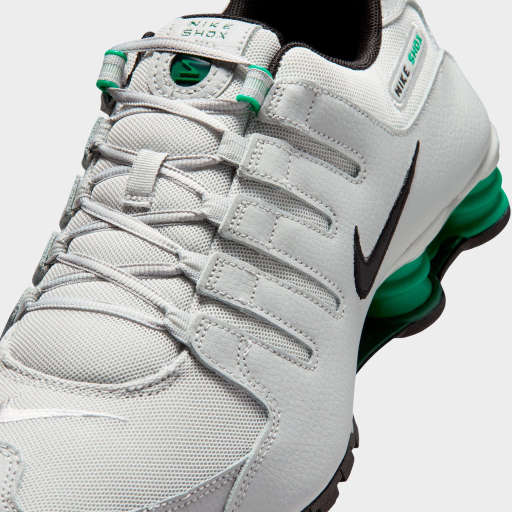 Men's Nike Shox NZ Casual Shoes - Grey Fog/Stadium Green/Fir/Black - view 3