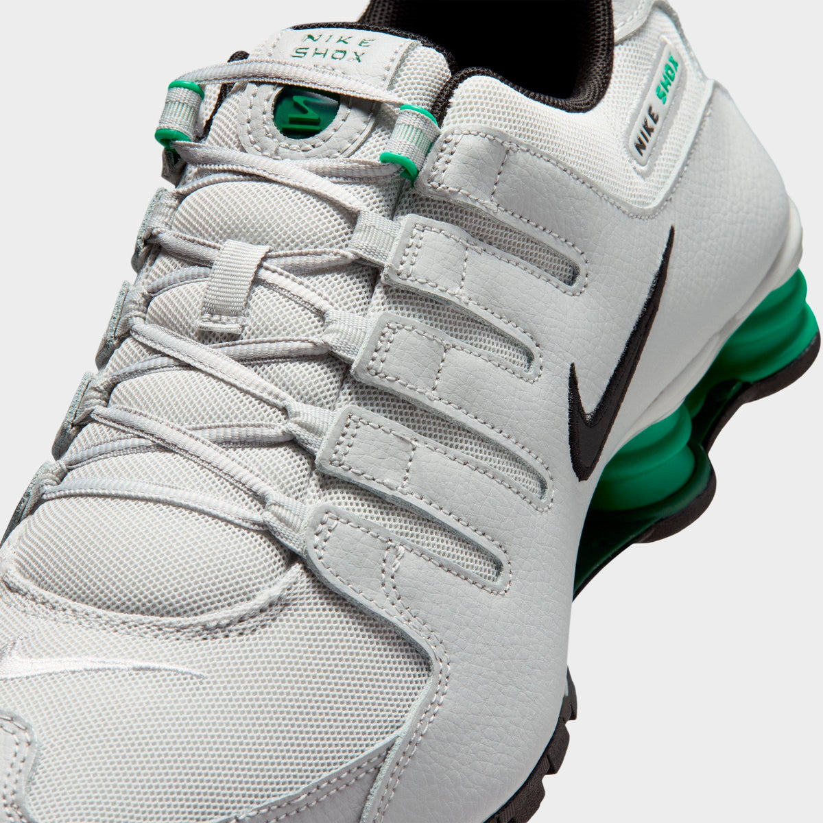 Men's Nike Shox NZ Casual Shoes - Grey Fog/Stadium Green/Fir/Black - view 3
