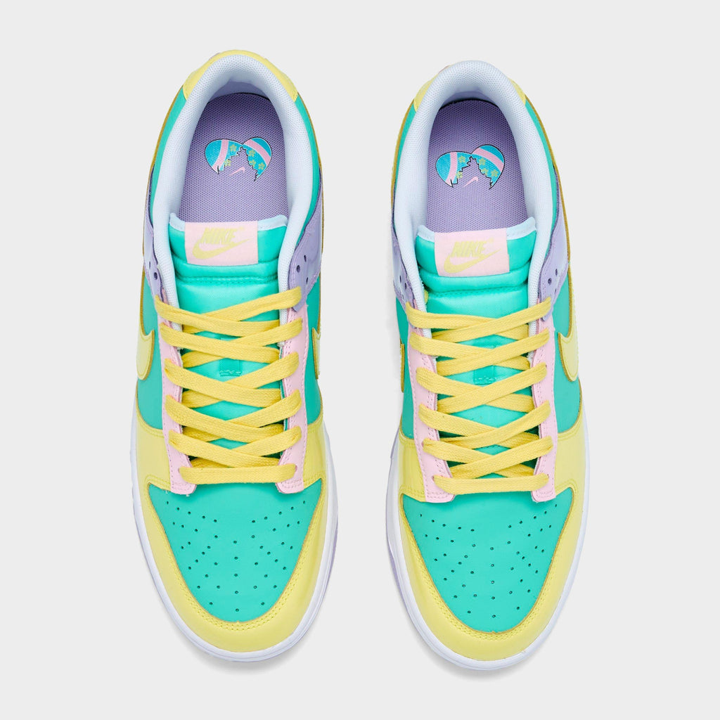 Men's Nike Dunk Low Retro SE Casual Shoes - Emerald Rise/Hydrangeas/White/Yellow Pulse - view 5