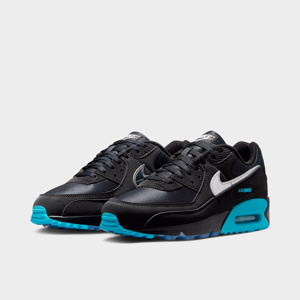 Men's Nike Air Max 90 Premium Scorpion Casual Shoes - Black/Gamma Blue/Ice/Chrome - view 2