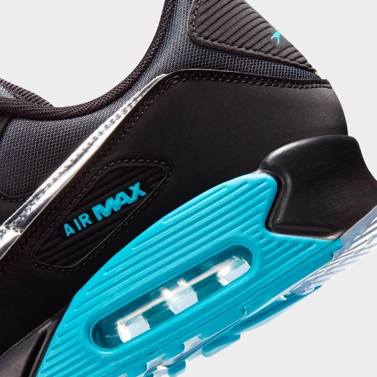 Men's Nike Air Max 90 Premium Scorpion Casual Shoes - Black/Gamma Blue/Ice/Chrome - view 3