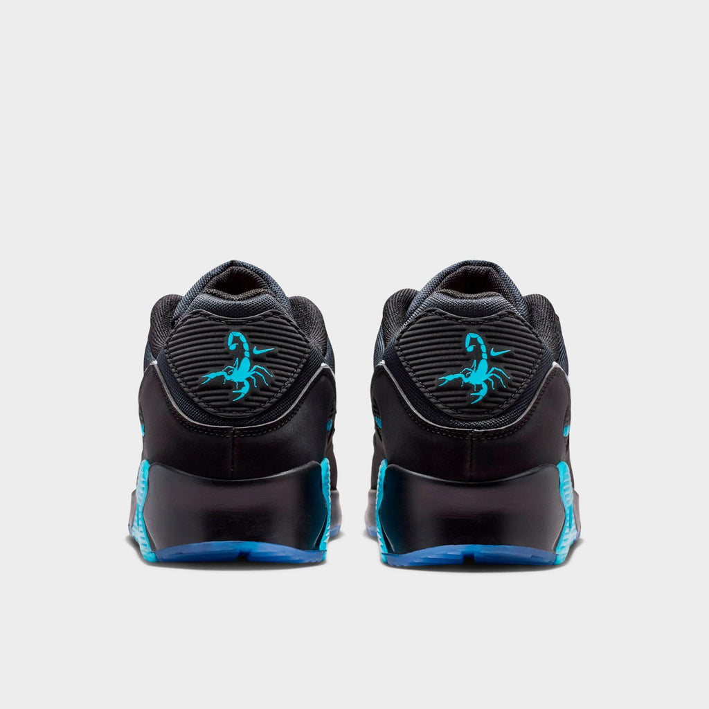 Men's Nike Air Max 90 Premium Scorpion Casual Shoes - Black/Gamma Blue/Ice/Chrome - view 4