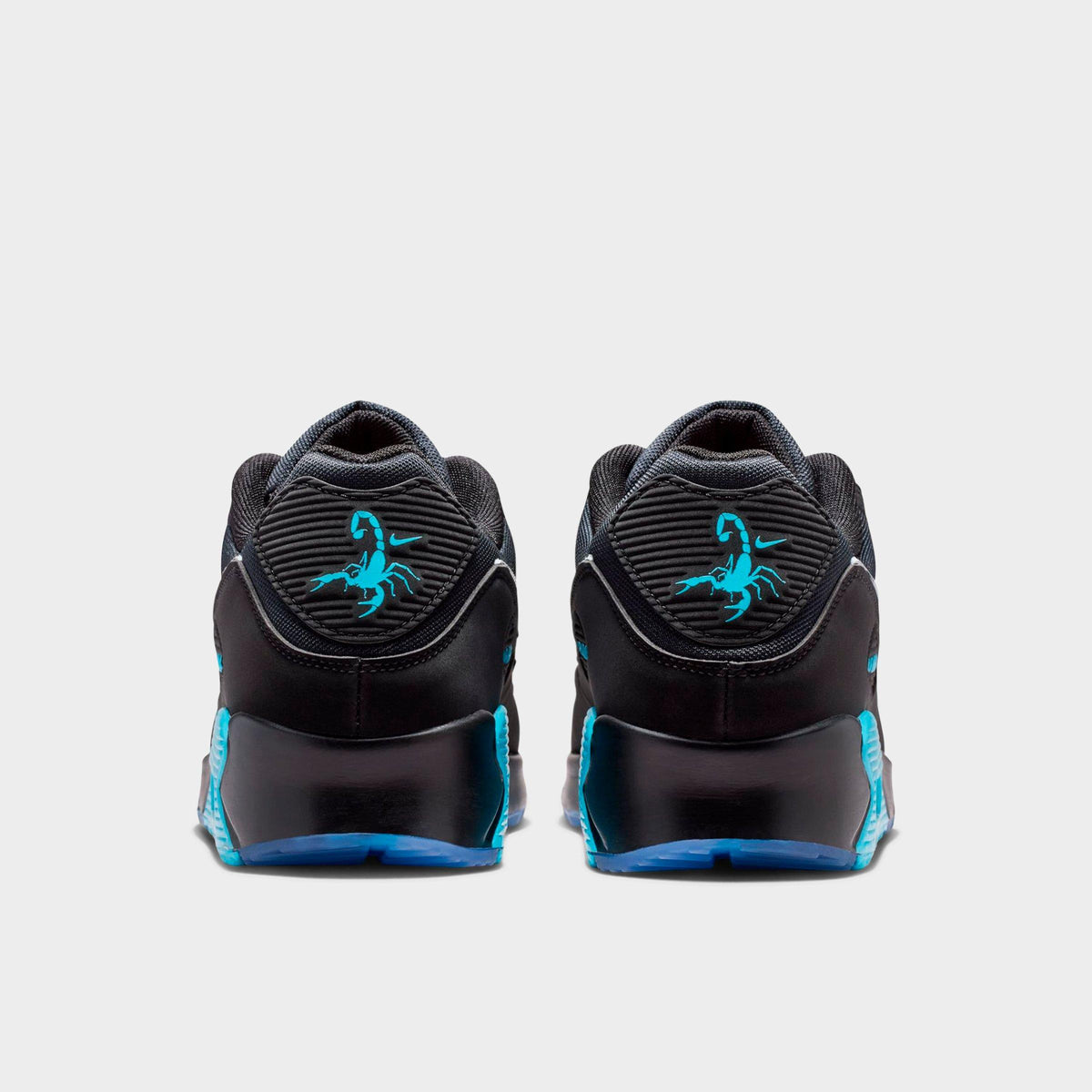 Men's Nike Air Max 90 Premium Scorpion Casual Shoes - Black/Gamma Blue/Ice/Chrome - view 4