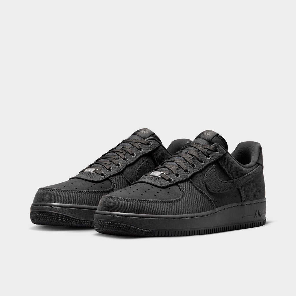 Men's Nike Air Force 1 '07 LV8 SE Denim Casual Shoes - Anthracite/Medium Ash/Metallic Silver/Anthracite - view 2
