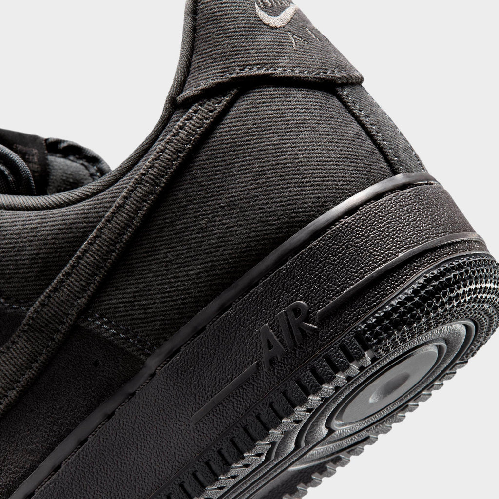 Men's Nike Air Force 1 '07 LV8 SE Denim Casual Shoes - Anthracite/Medium Ash/Metallic Silver/Anthracite - view 3