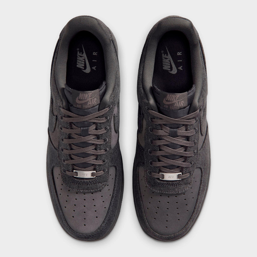 Men's Nike Air Force 1 '07 LV8 SE Denim Casual Shoes - Anthracite/Medium Ash/Metallic Silver/Anthracite - view 5