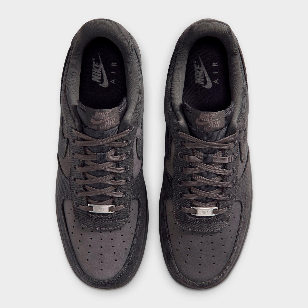 Men's Nike Air Force 1 '07 LV8 SE Denim Casual Shoes - Anthracite/Medium Ash/Metallic Silver/Anthracite - view 5