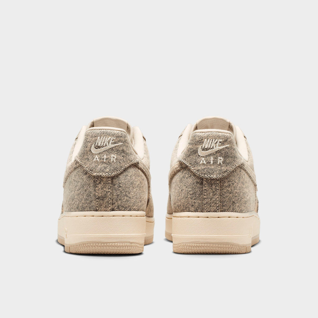 Men's Nike Air Force 1 '07 LV8 SE Denim Casual Shoes - Desert Khaki/Light Khaki/Metallic Silver/Desert Khaki - view 4