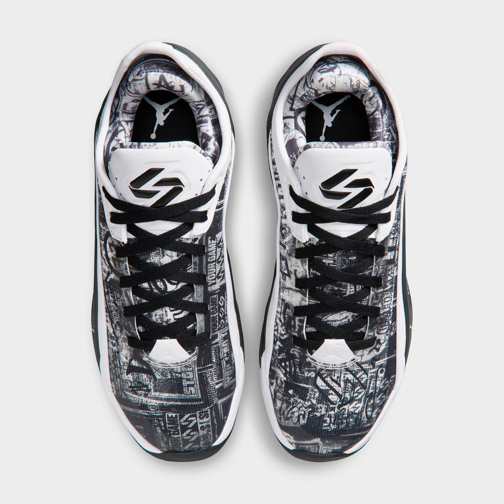 Men's Jordan Luka 5 Basketball Shoes - White/Black - view 5