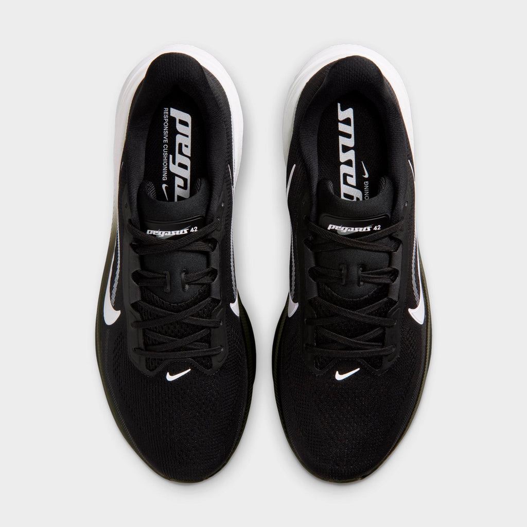 Men's Nike Pegasus 42 Running Shoes (Wide Width) - Black/Photon Dust/White - view 5