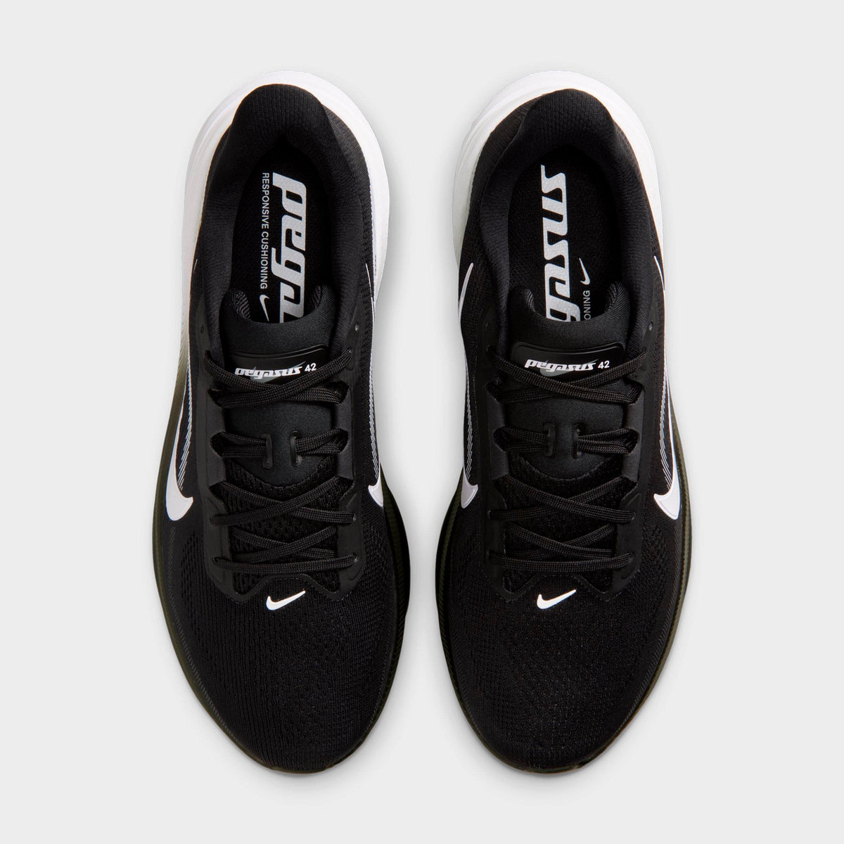 Men's Nike Pegasus 42 Running Shoes (Wide Width) - Black/Photon Dust/White - view 5