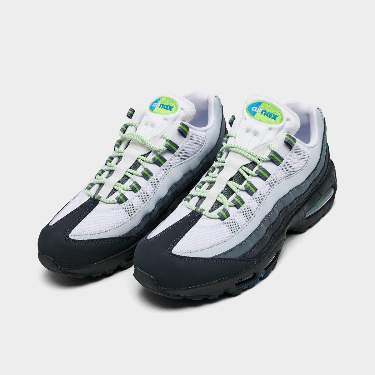 Men's Nike Air Max 95 Big Bubble Casual Shoes - Black/Photo Blue/Action Green/Anthracite/White/Iron Grey - view 2