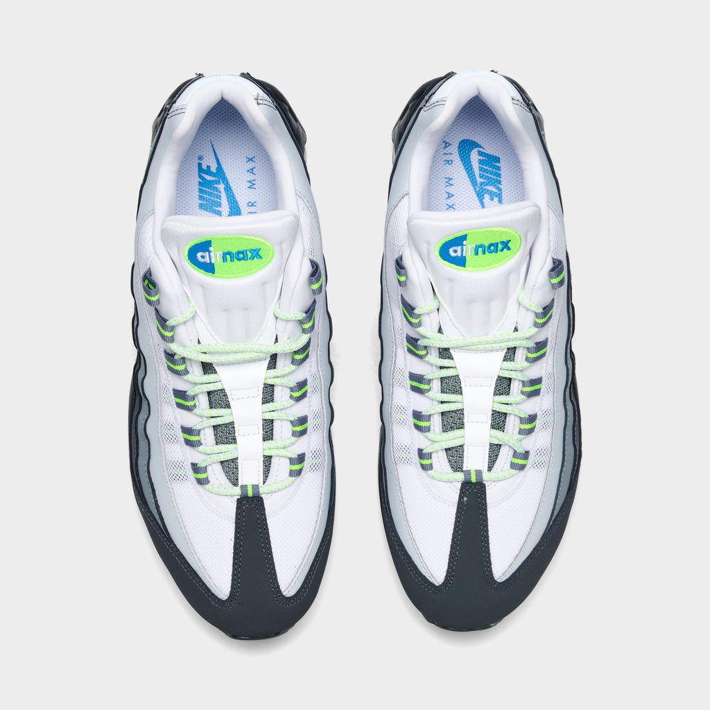 Men's Nike Air Max 95 Big Bubble Casual Shoes - Black/Photo Blue/Action Green/Anthracite/White/Iron Grey - view 5