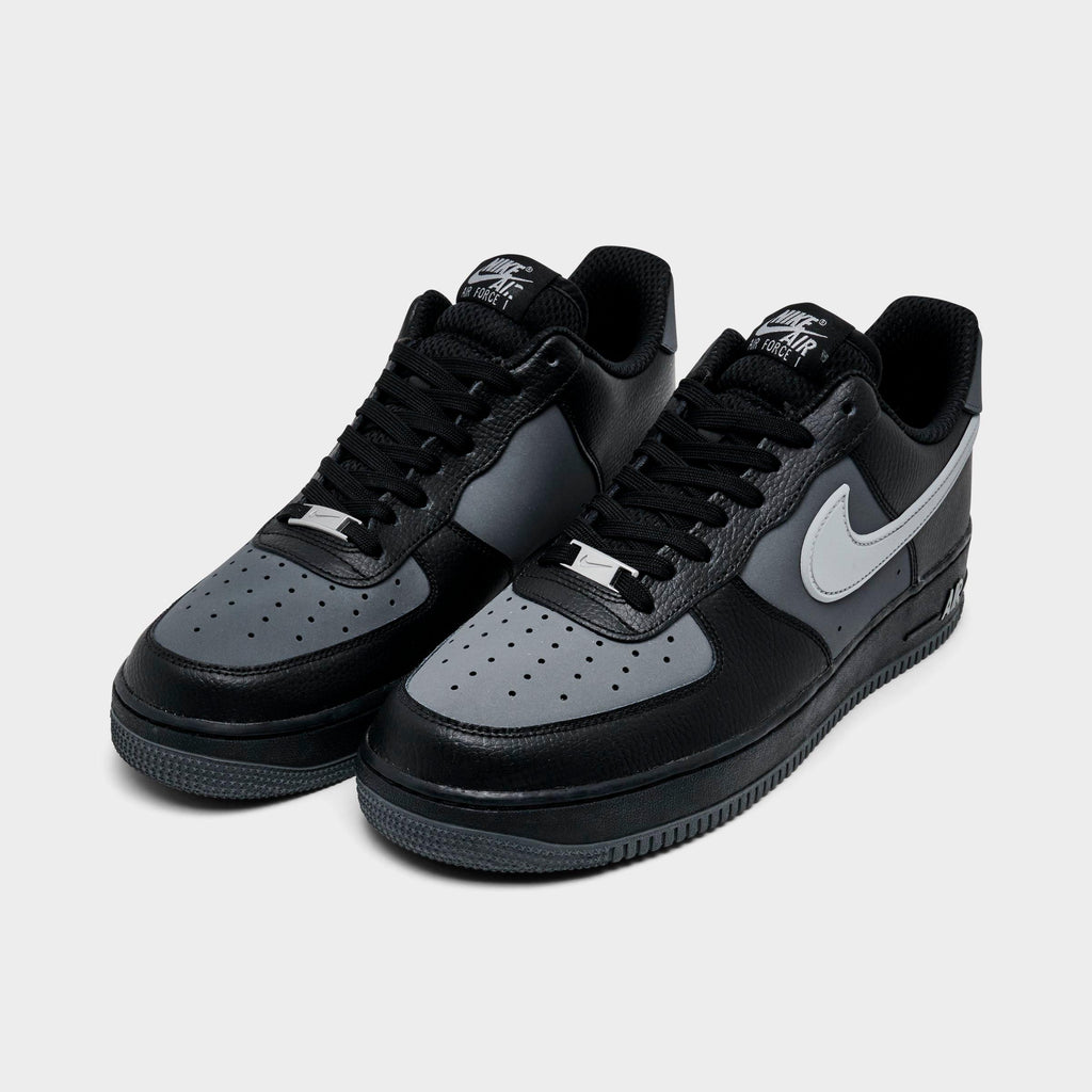 Men's Nike Air Force 1 '07 LV8 Casual Shoes - Black/Iron Grey/Light Smoke Grey - view 2