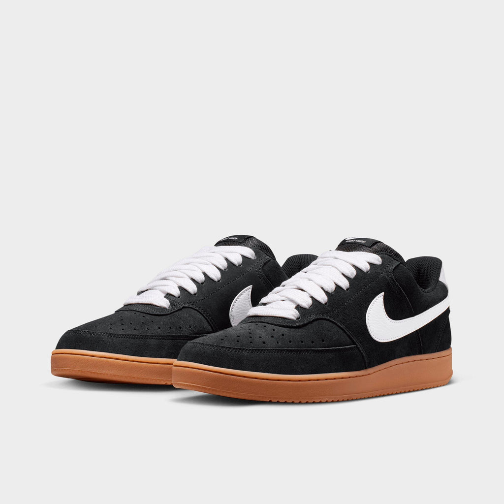 Men's Nike Court Vision Low Casual Shoes - Black/Gum Medium Brown/White - view 2