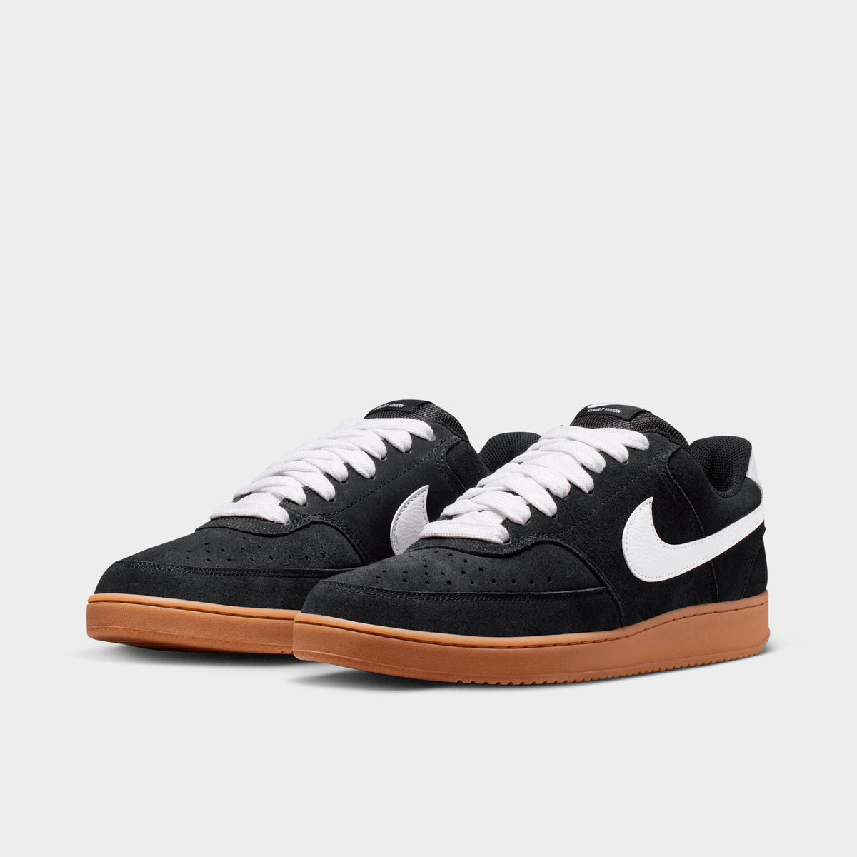 Men's Nike Court Vision Low Casual Shoes - Black/Gum Medium Brown/White - view 2