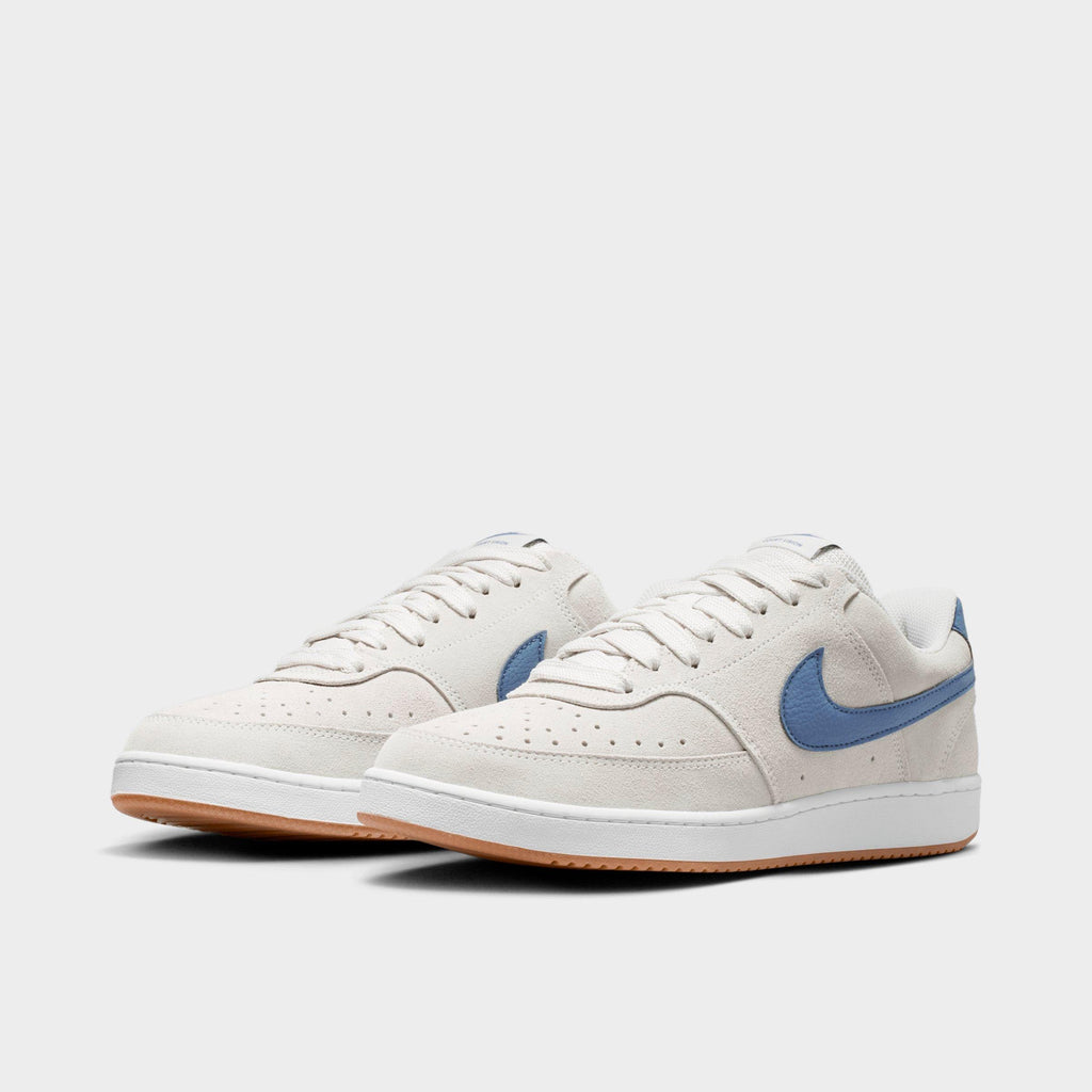 Men's Nike Court Vision Low Casual Shoes - Vast Grey/White/Gum Medium Brown/Diffused Blue - view 2
