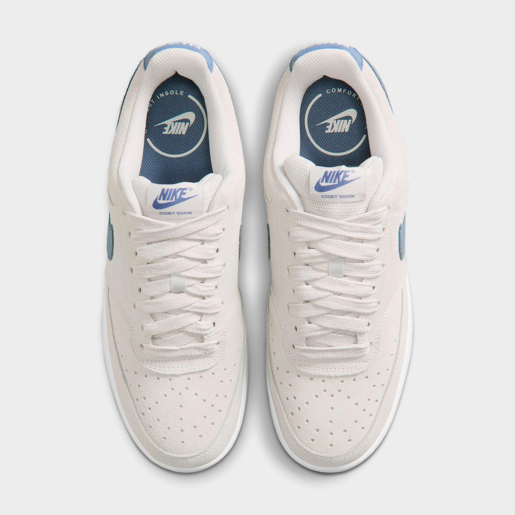 Men's Nike Court Vision Low Casual Shoes - Vast Grey/White/Gum Medium Brown/Diffused Blue - view 5