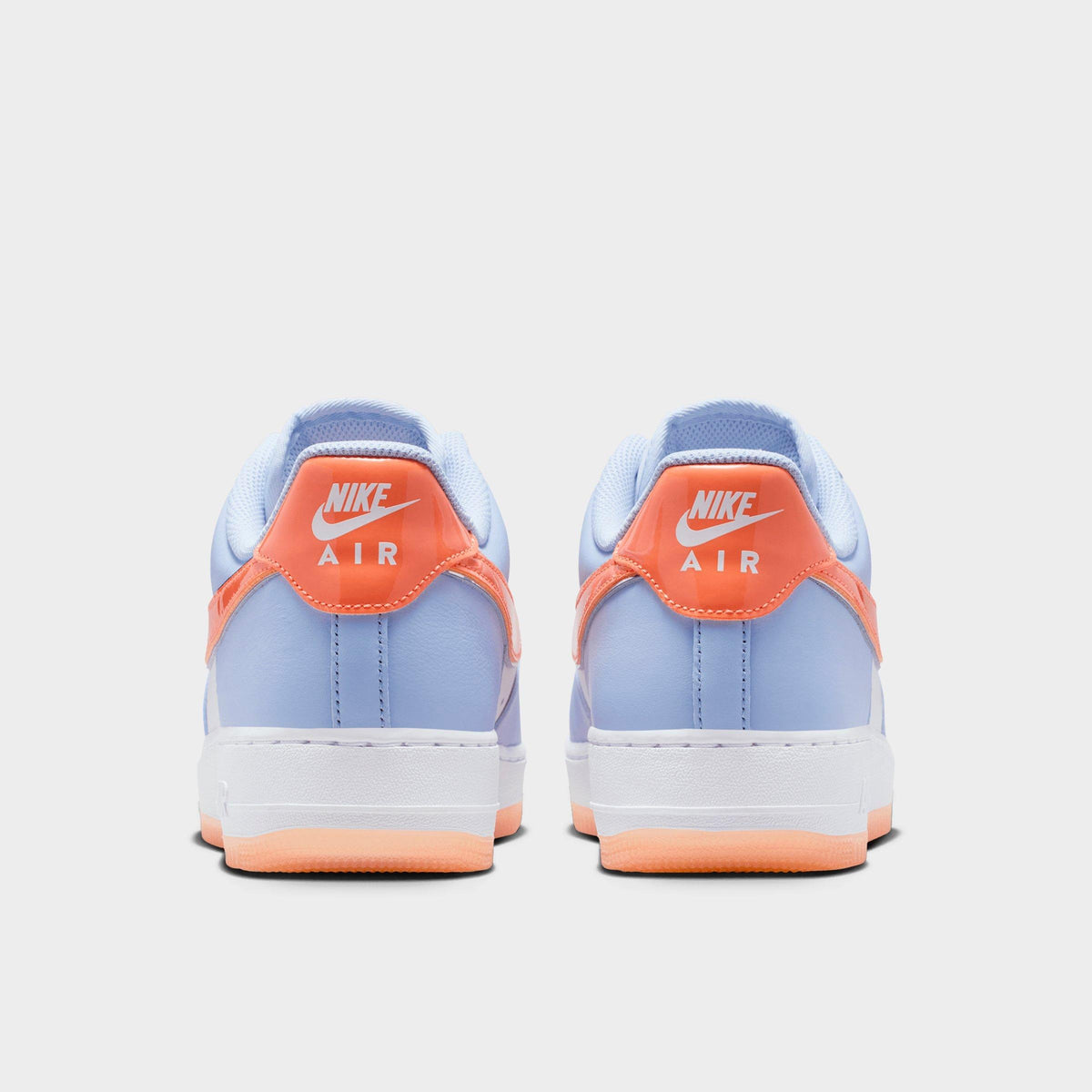 Men's Nike Air Force 1 '07 Low Casual Shoes - Hydrogen Blue/White/Orange Frost/Metallic Silver - view 4