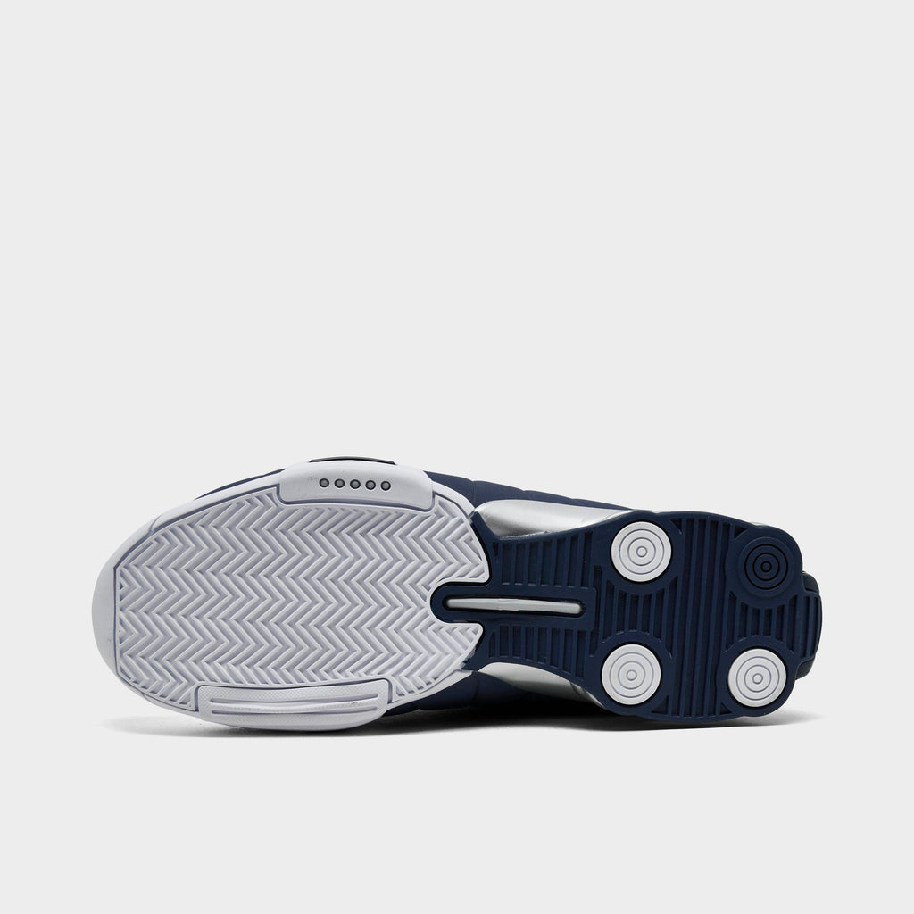 Men's Nike Shox BB4 Basketball Shoes - White/Midnight Navy/Metallic Silver - view 6