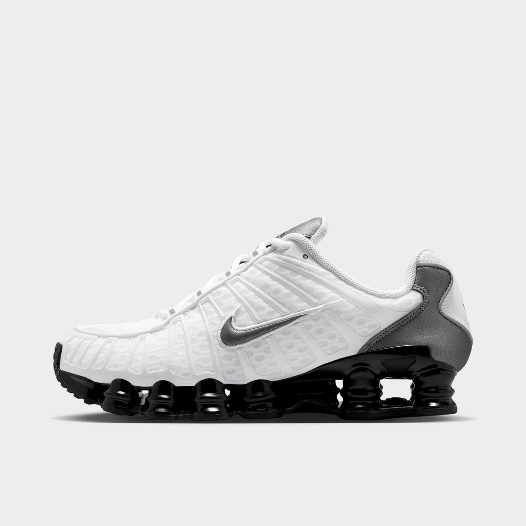 Men's Nike Shox TL Casual Shoes - White/Black/Cool Grey/Metallic Cool Grey