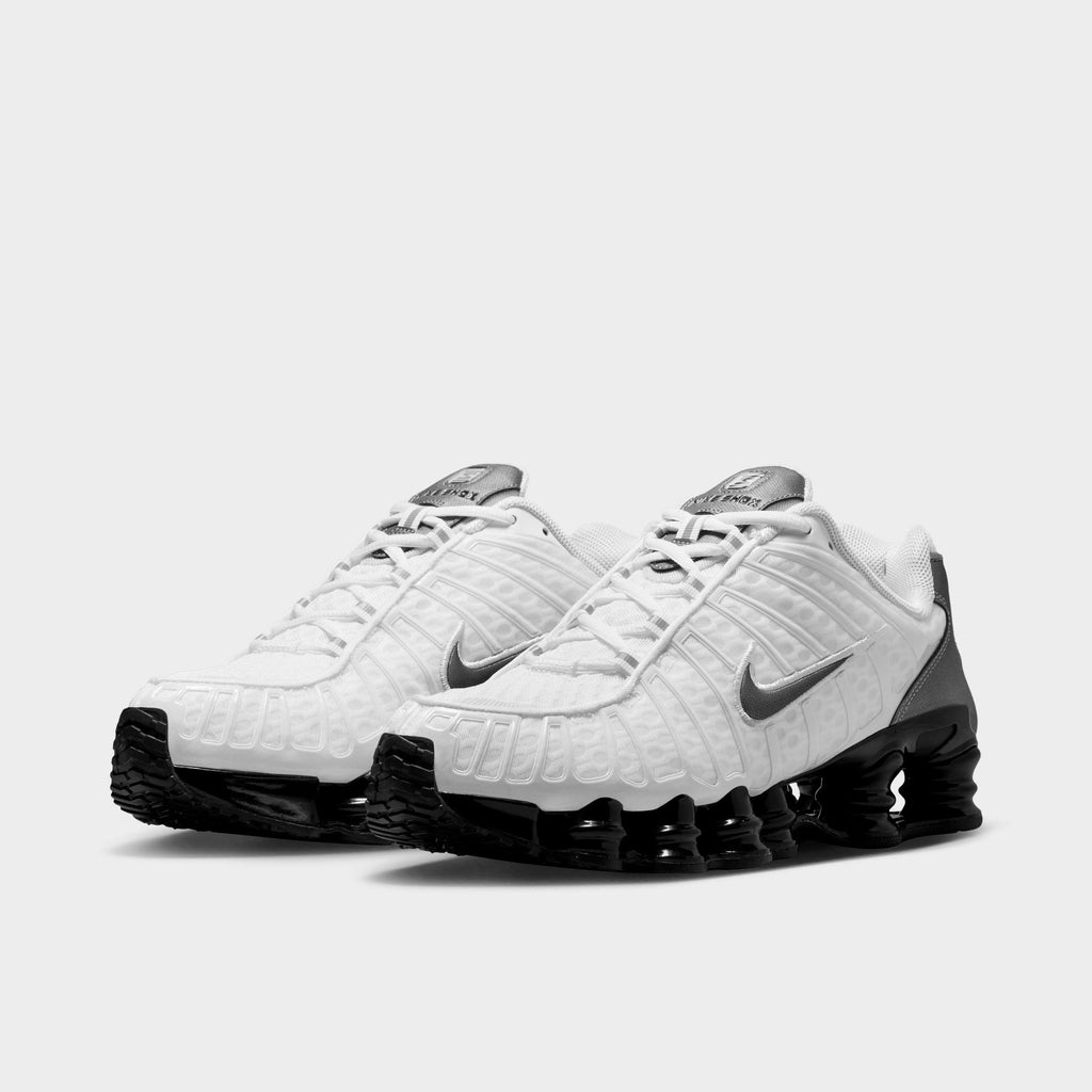 Men's Nike Shox TL Casual Shoes - White/Black/Cool Grey/Metallic Cool Grey - view 2