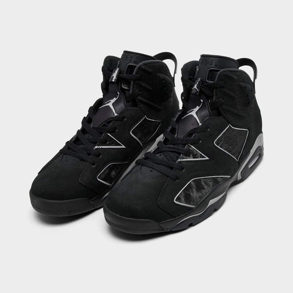 Men's Air Jordan Retro 6 Basketball Shoes - Black/Reflect Silver/Black - view 2