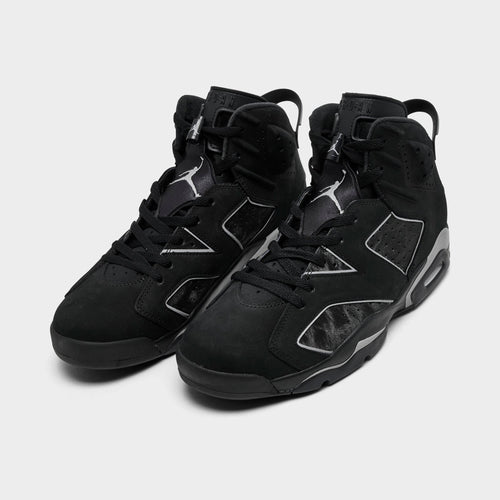 Men's Air Jordan Retro 6 Basketball Shoes - Black/Reflect Silver/Black - view 2