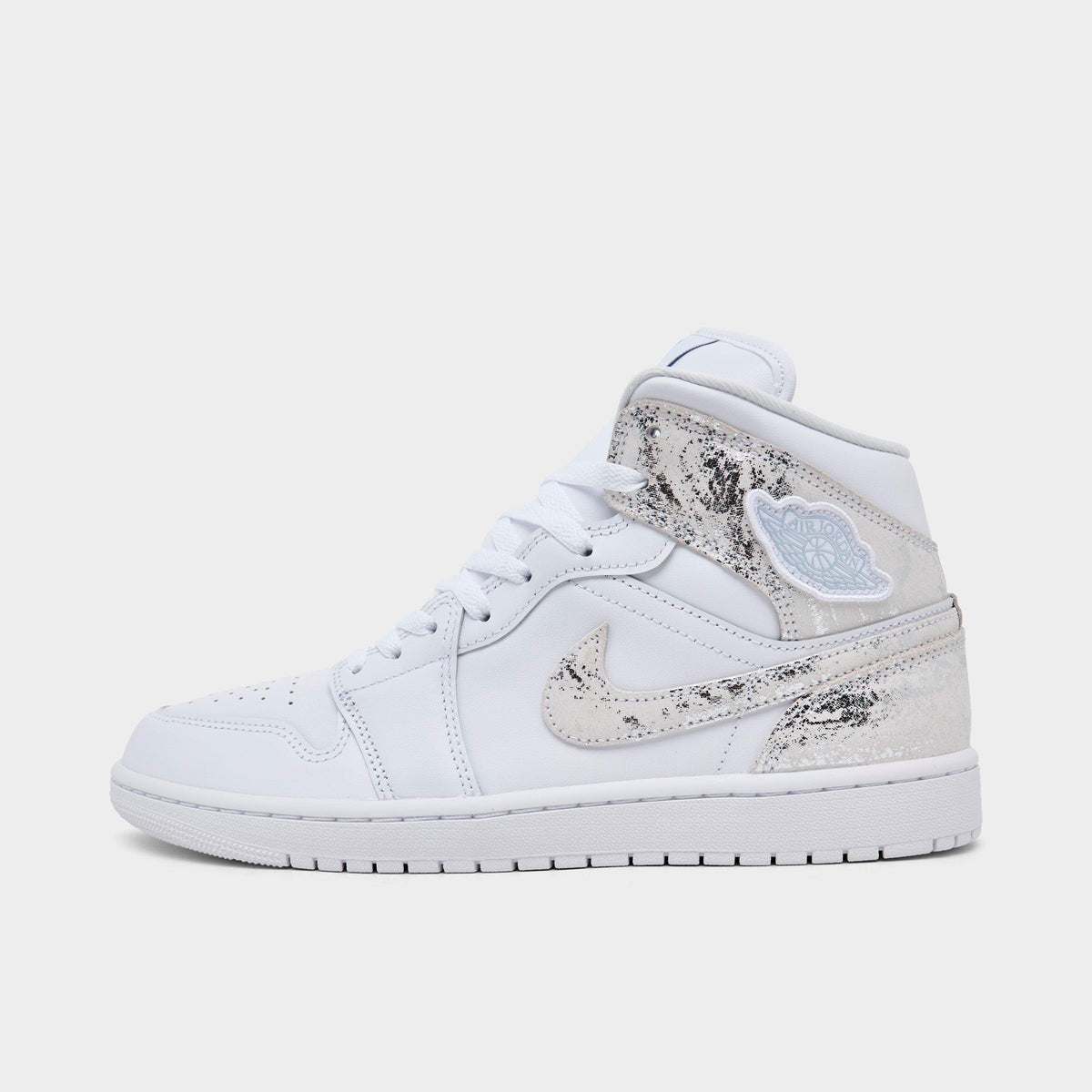 Men's Air Jordan Retro 1 Mid SE Casual Shoes - White/White/White/Field Silver