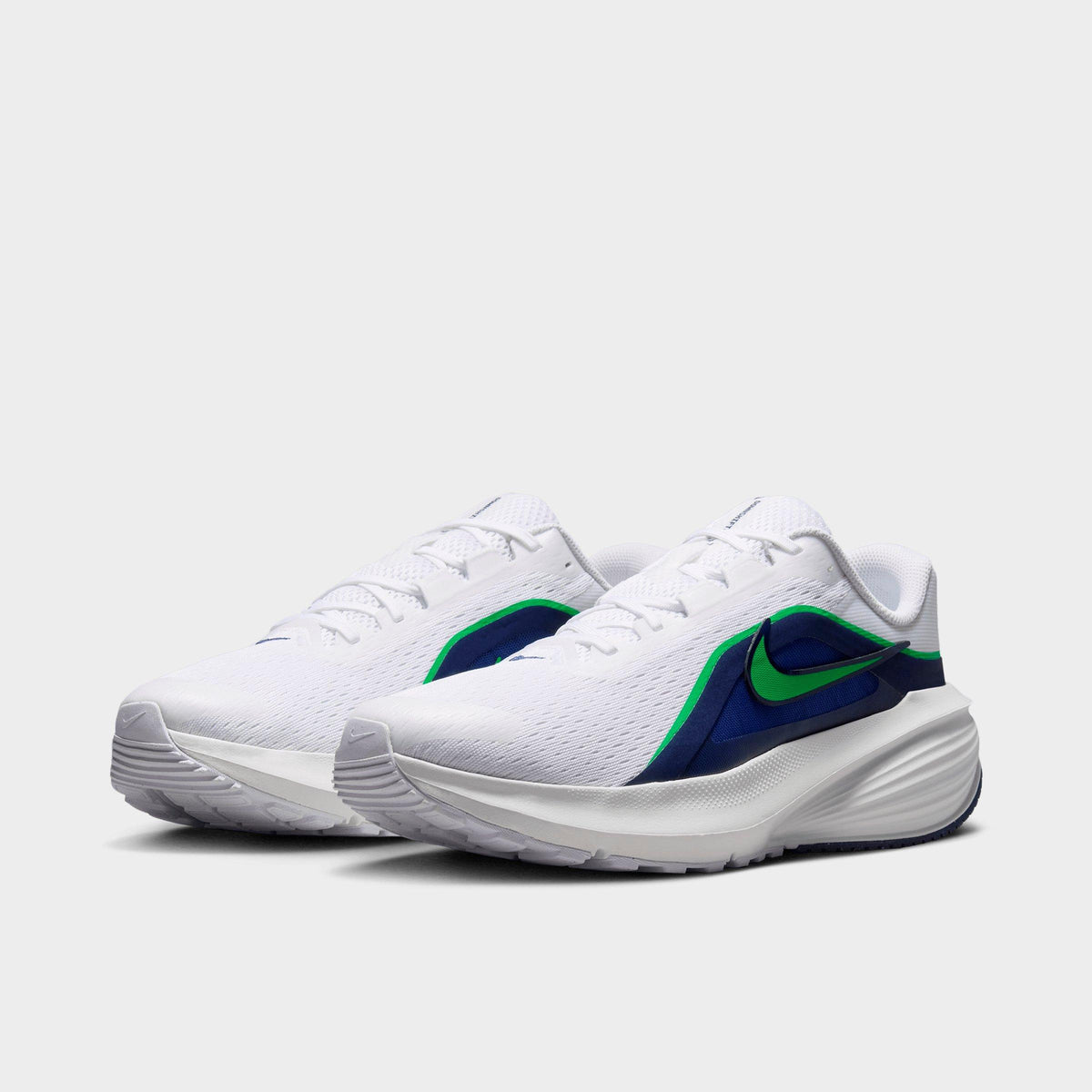Men's Nike Downshifter 14 Running Shoes (Wide Width) - White/Midnight Navy/Summit White/Green Spark - view 2