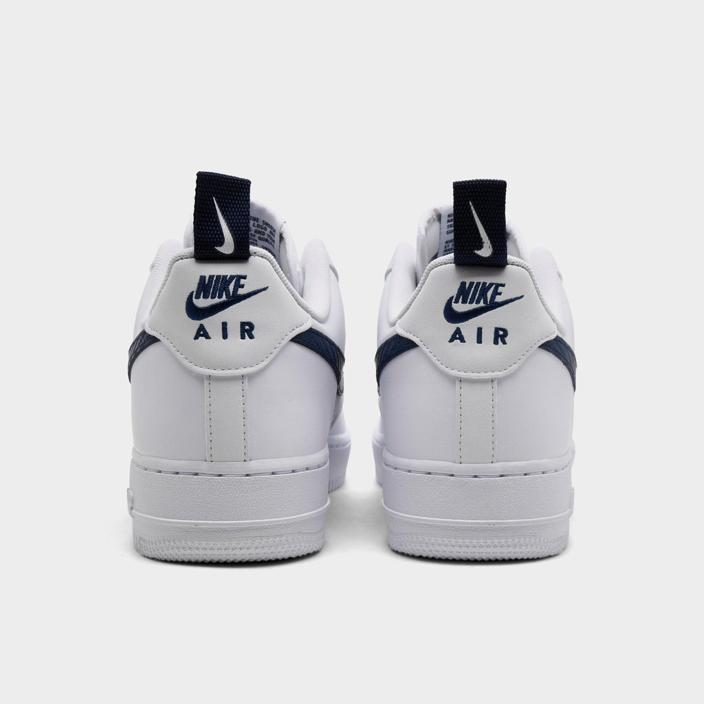 Men's Nike Air Force 1 '07 LV8 Casual Shoes - White/Midnight Navy/White - view 4