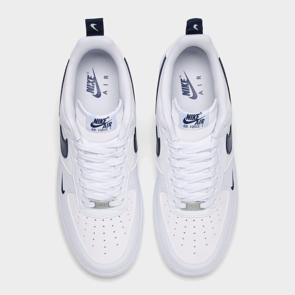 Men's Nike Air Force 1 '07 LV8 Casual Shoes - White/Midnight Navy/White - view 5