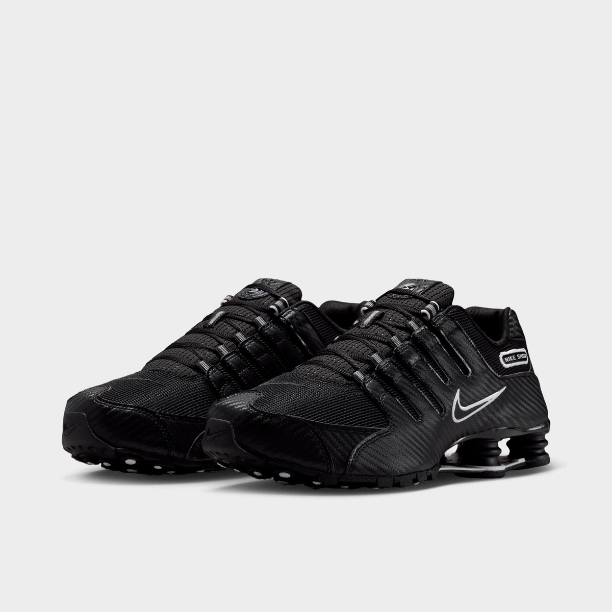 Men's Nike Shox NZ Casual Shoes - Black/White/Black - view 2