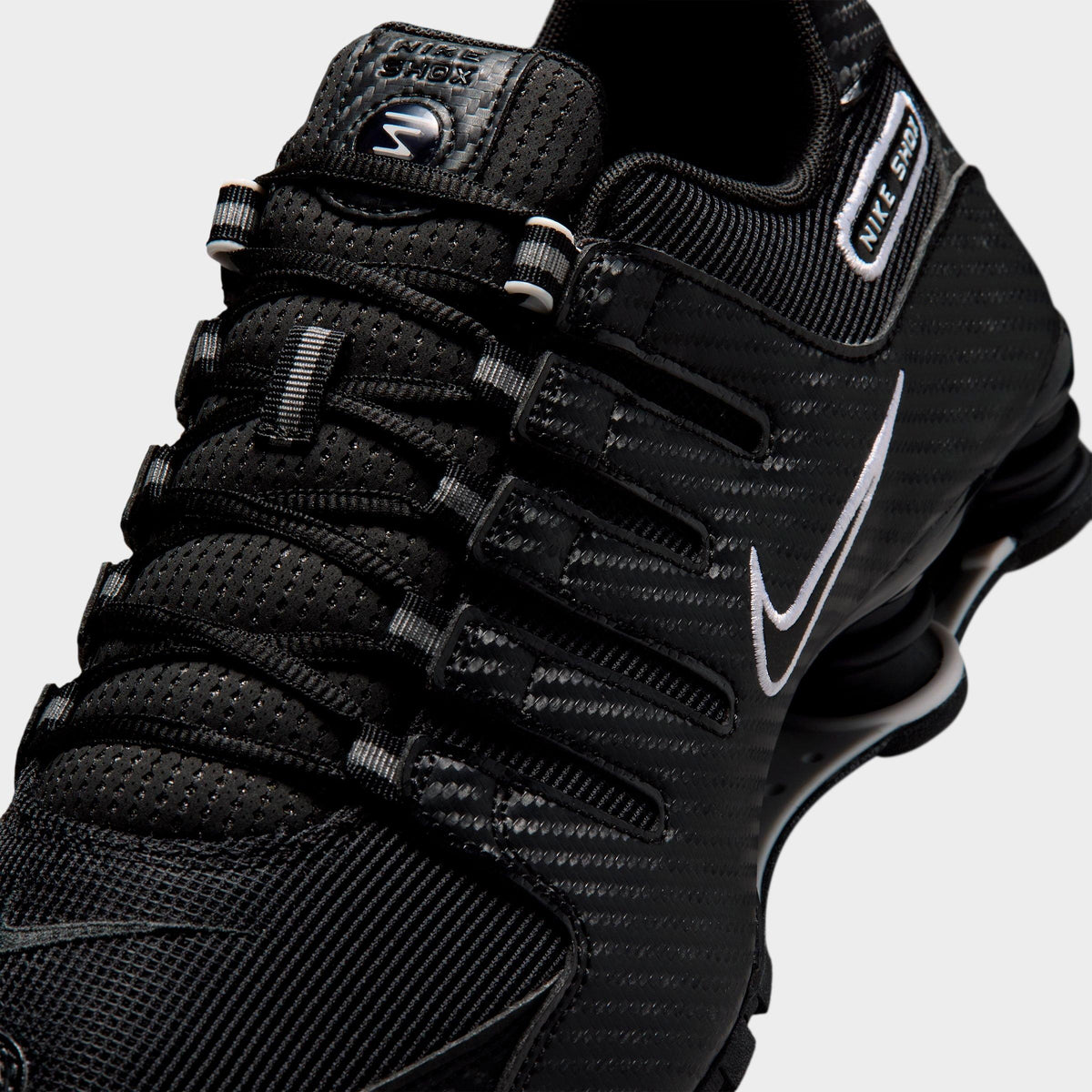 Men's Nike Shox NZ Casual Shoes - Black/White/Black - view 3